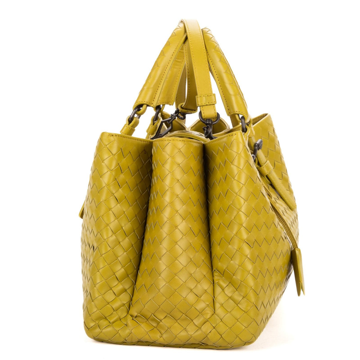 Bottega Veneta Small Rome Bag Green Intrecciato Leather — view 4