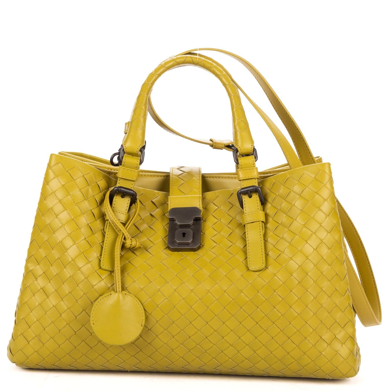 Bottega Veneta Small Rome Bag Green Intrecciato Leather