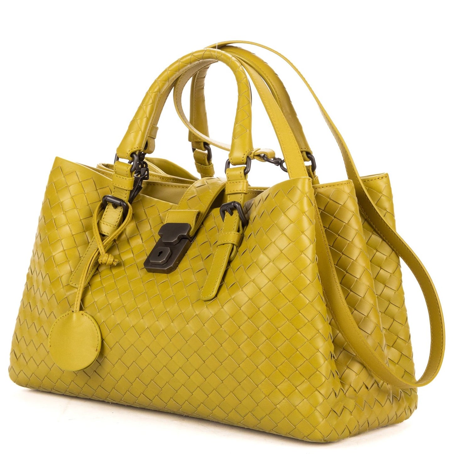 Bottega Veneta Small Rome Bag Green Intrecciato Leather — view 2
