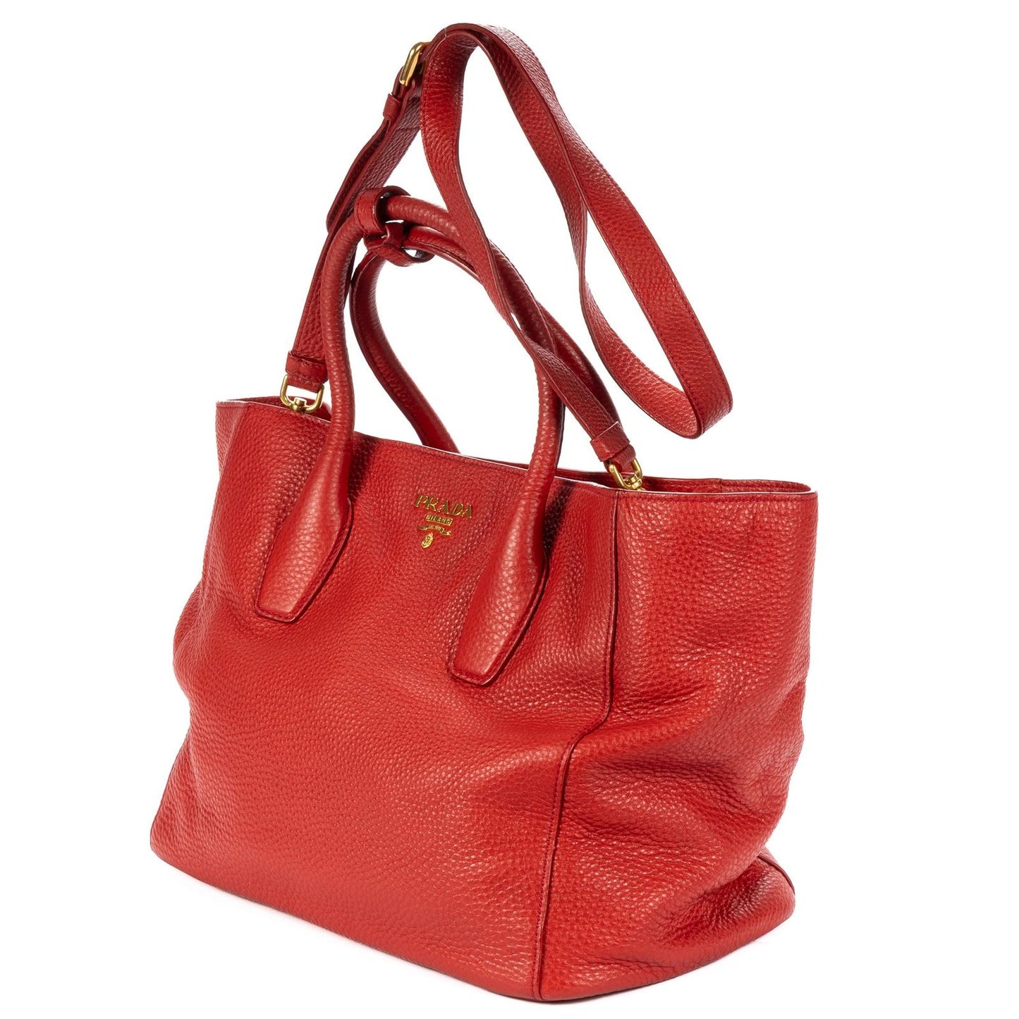 Prada Open Tote Red Vitello Phoenix — view 2