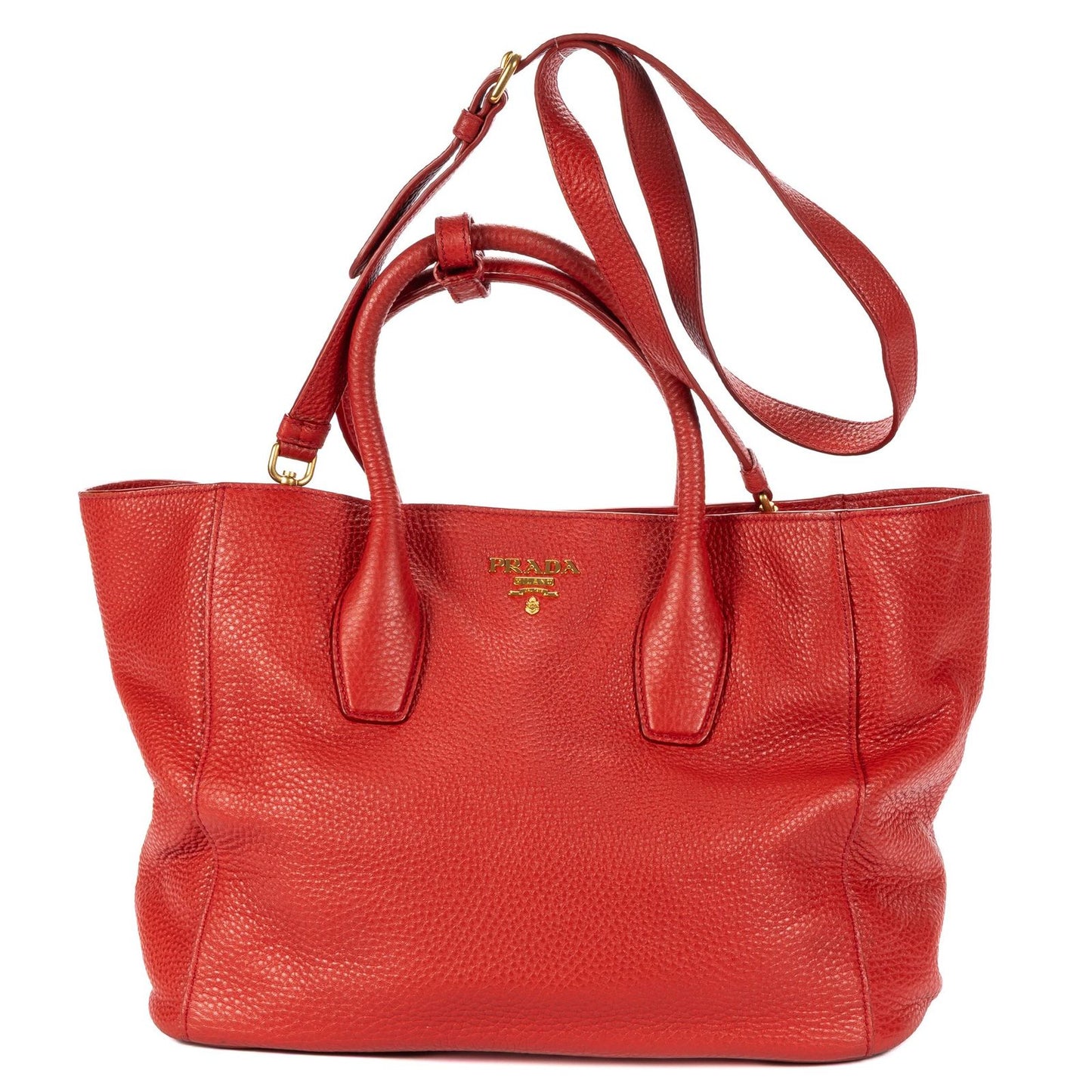 Prada Open Tote Red Vitello Phoenix