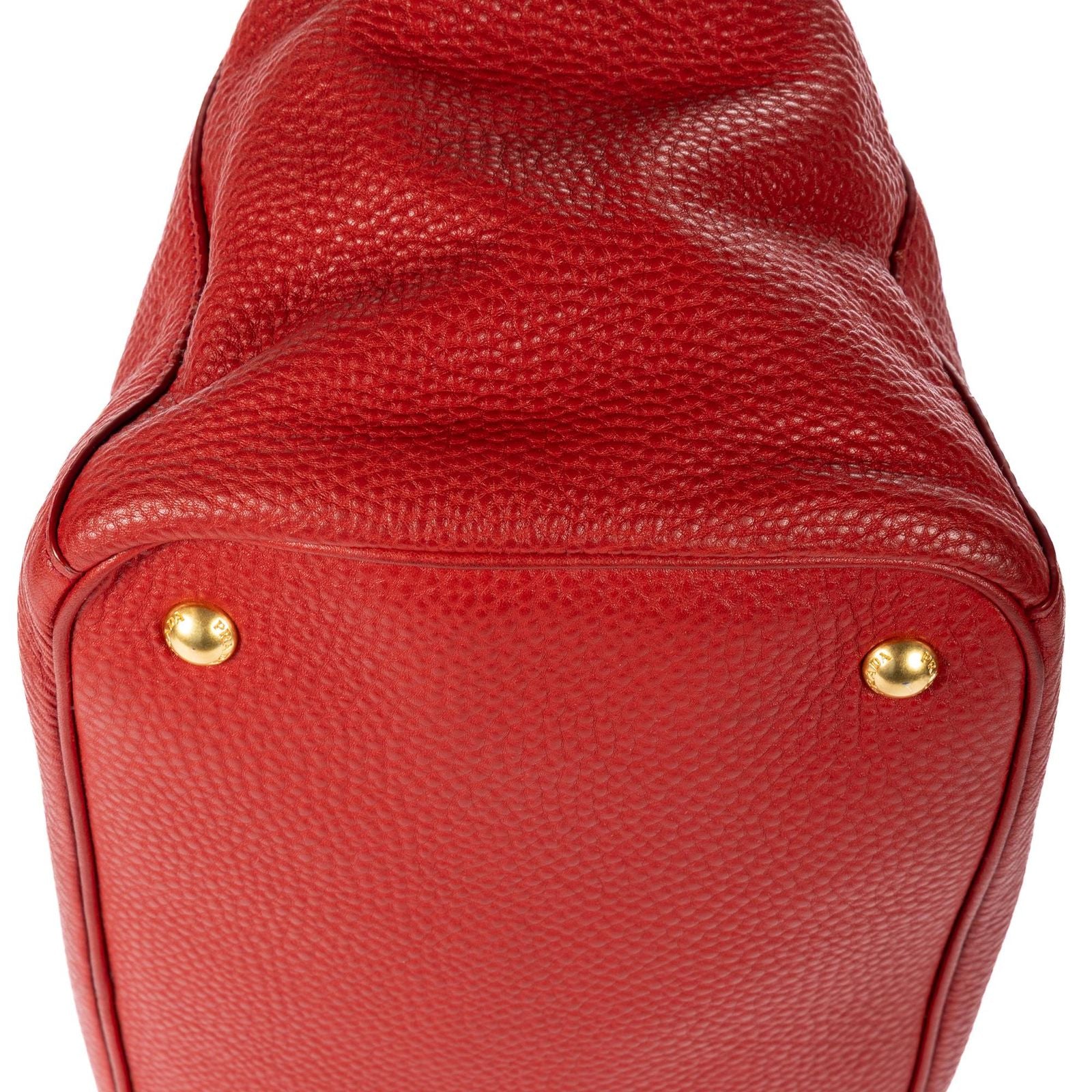 Prada Open Tote Red Vitello Phoenix — view 7