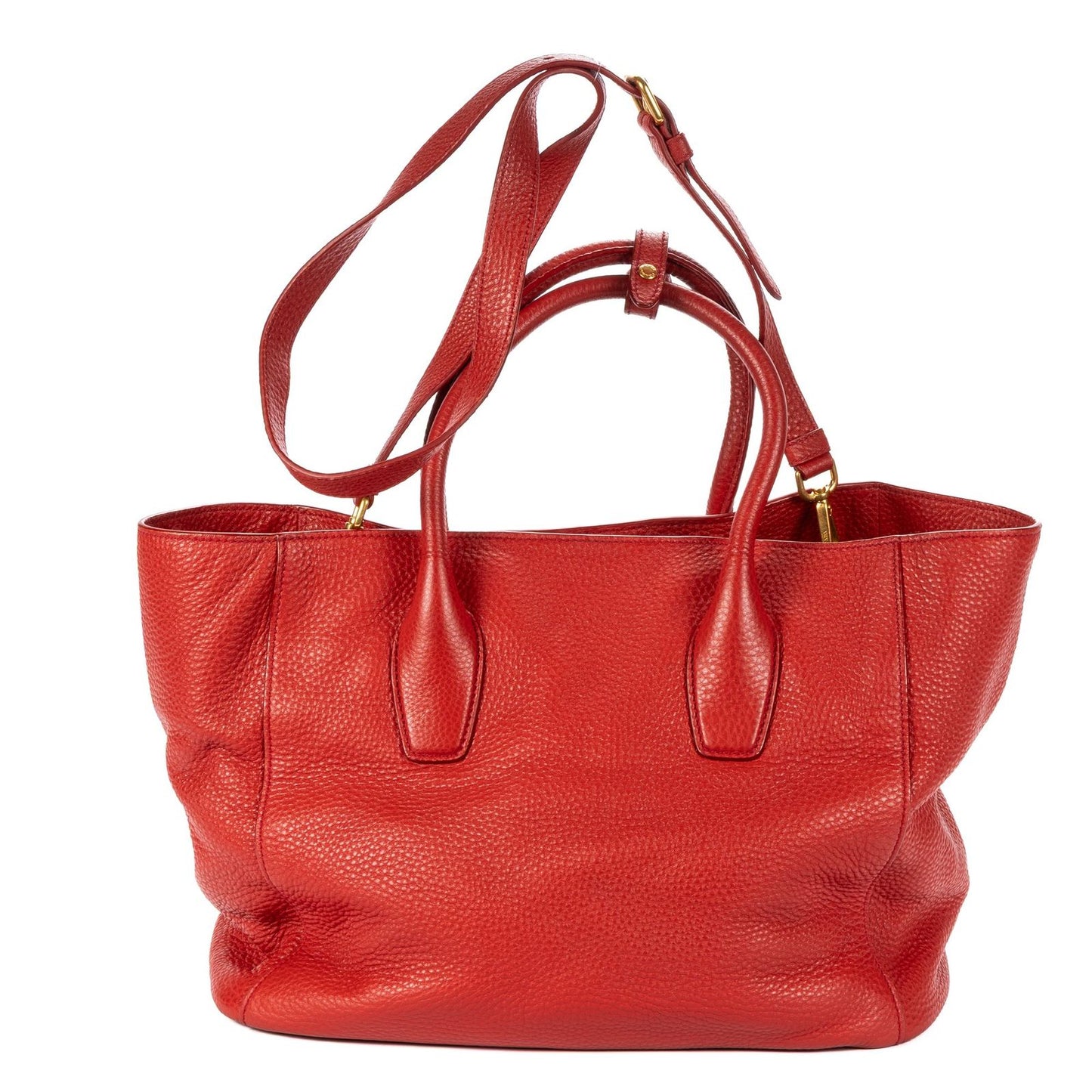 Prada Open Tote Red Vitello Phoenix — view 5