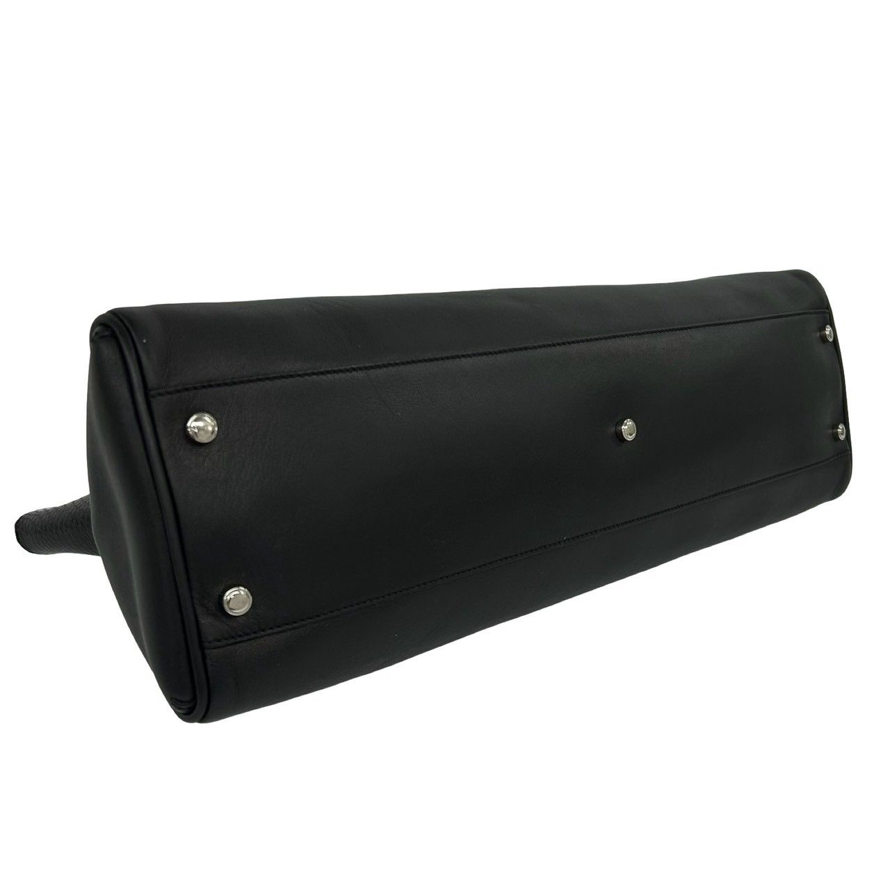 Cartier Marcello Perforated Logo Leather Tote Mini Boston Bag Black — view 7
