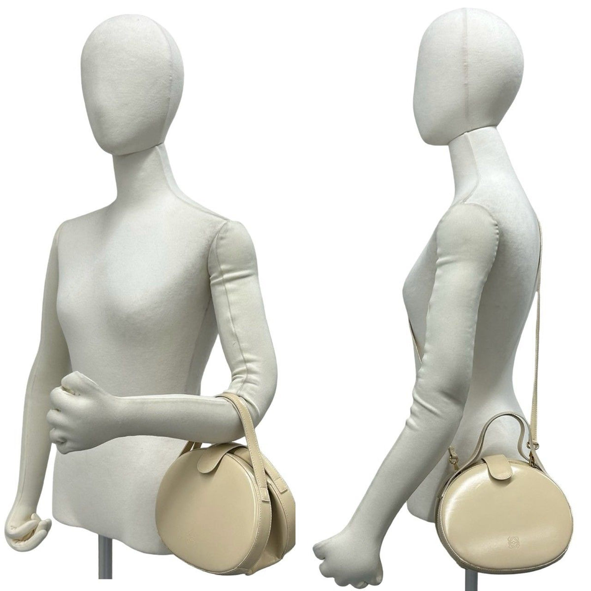 Loewe Vintage Anagram Leather 2-Way Mini Shoulder Bag Ivory — view 2