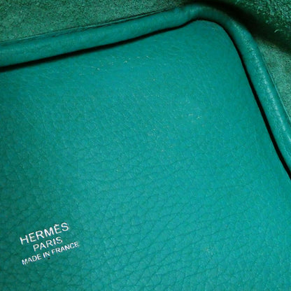 Hermes Picotin 18 PM Blue Paon Silver Taurillon Clemence Green Handbag — view 7