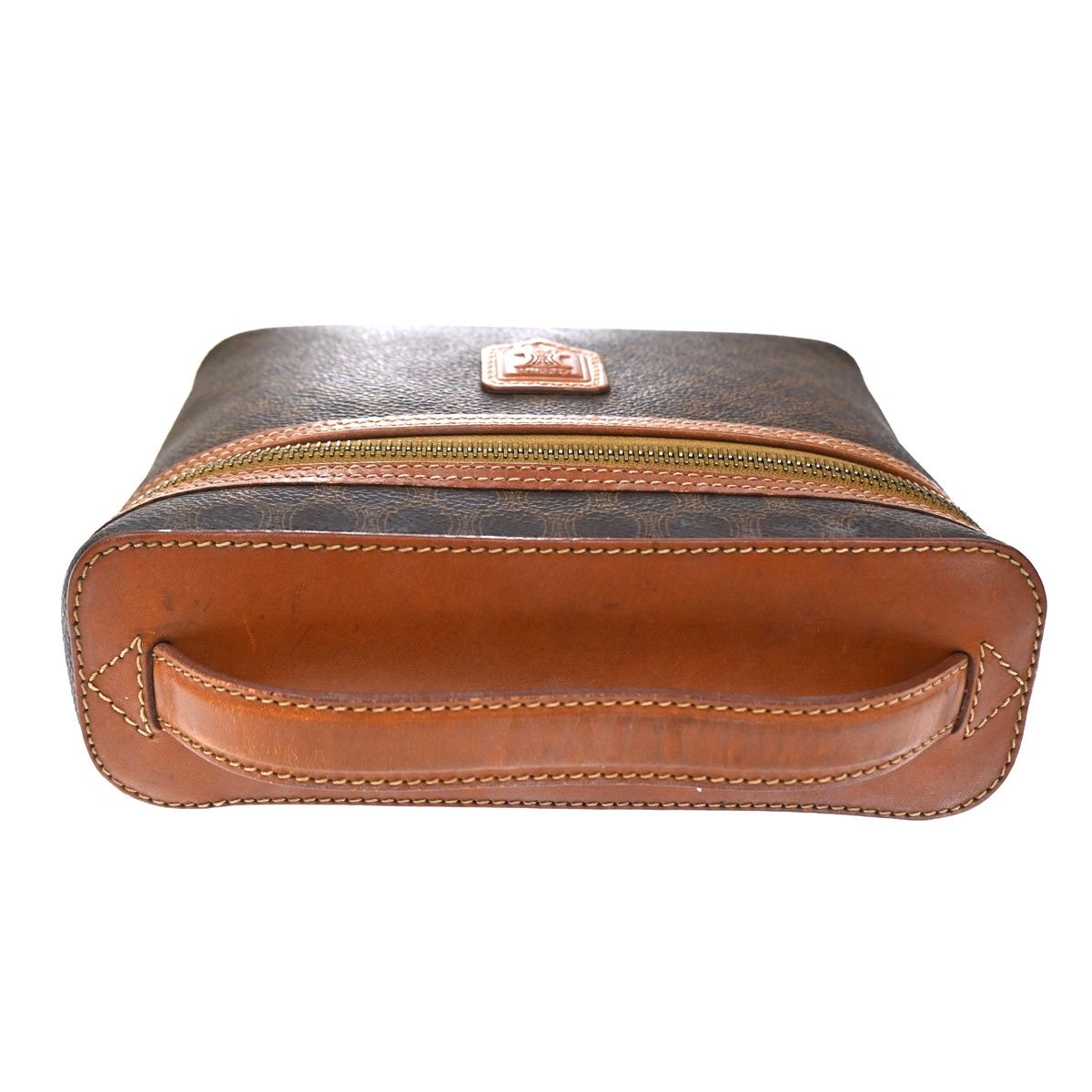 Celine Macadam Vanity Bag Handbag Brown Leather — view 5