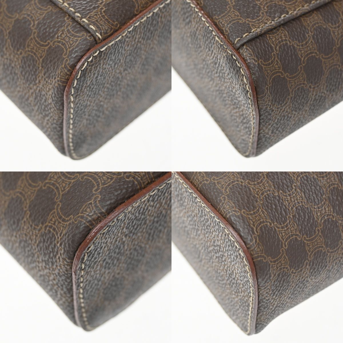 Celine Macadam Vanity Bag Handbag Brown Leather — view 7
