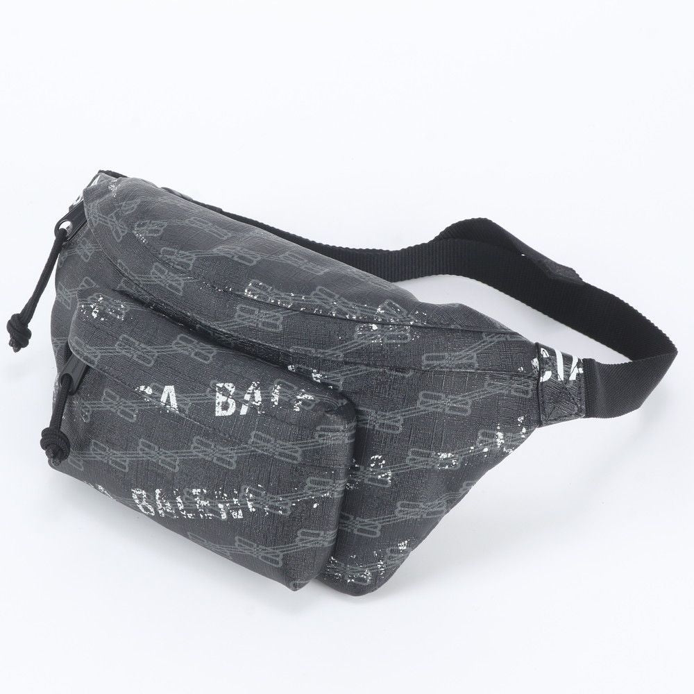 Balenciaga BB Monogram Leather Belt Bag Body Waist Pouch Shoulder Tote