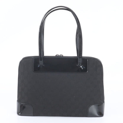 Gucci GG Canvas Leather Tote Shoulder Hand Black — view 3