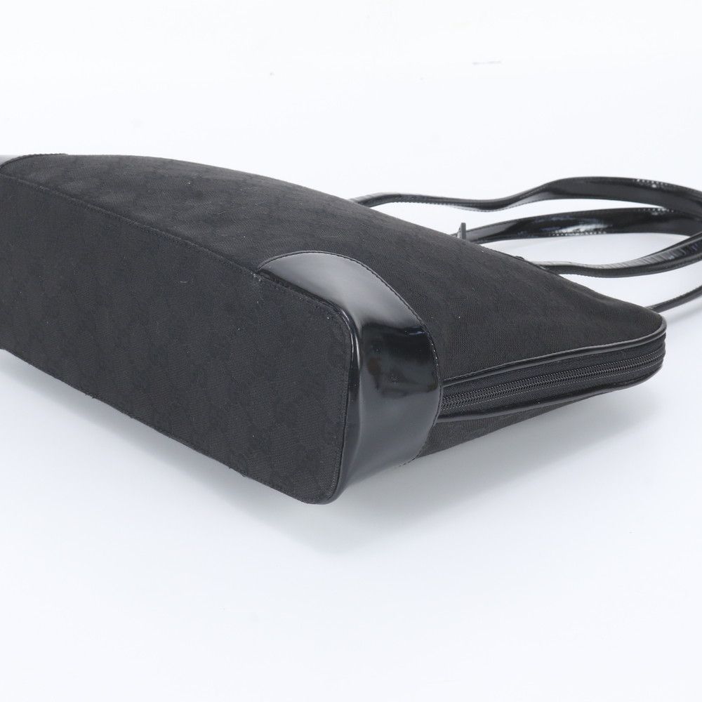 Gucci GG Canvas Leather Tote Shoulder Hand Black — view 4