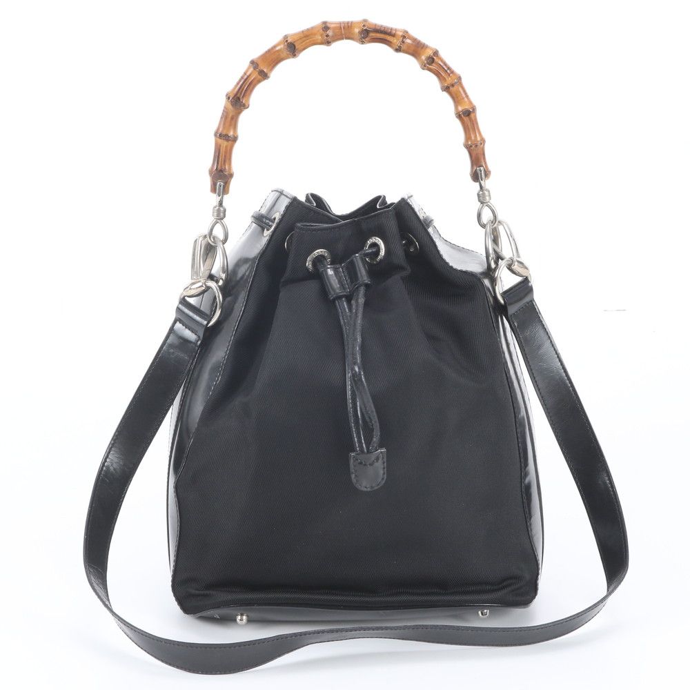 Gucci Vintage Bamboo Leather 2-Way Shoulder Bag Crossbody
