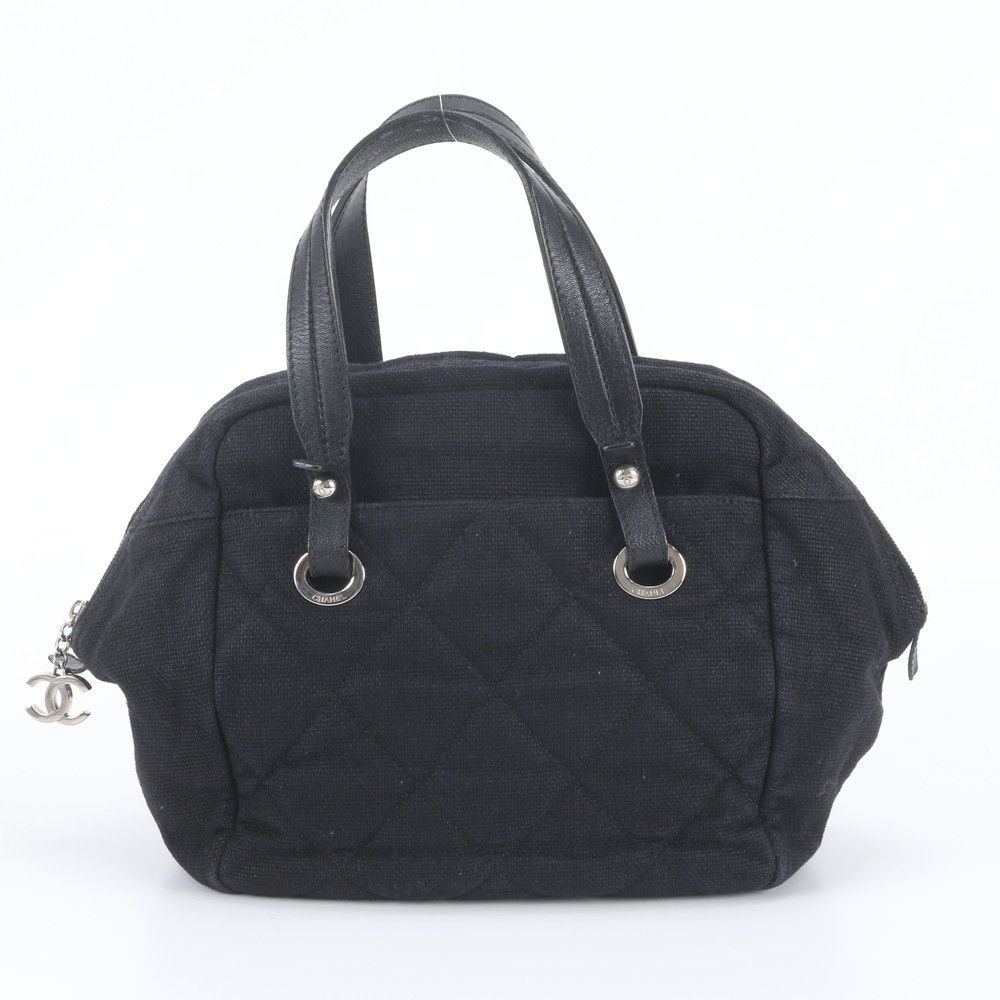 Chanel Paris Biarritz Leather Tote Bowling Bag