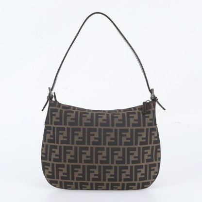 Fendi Zucca Leather Shoulder Bag Tote Hand Brown — view 3