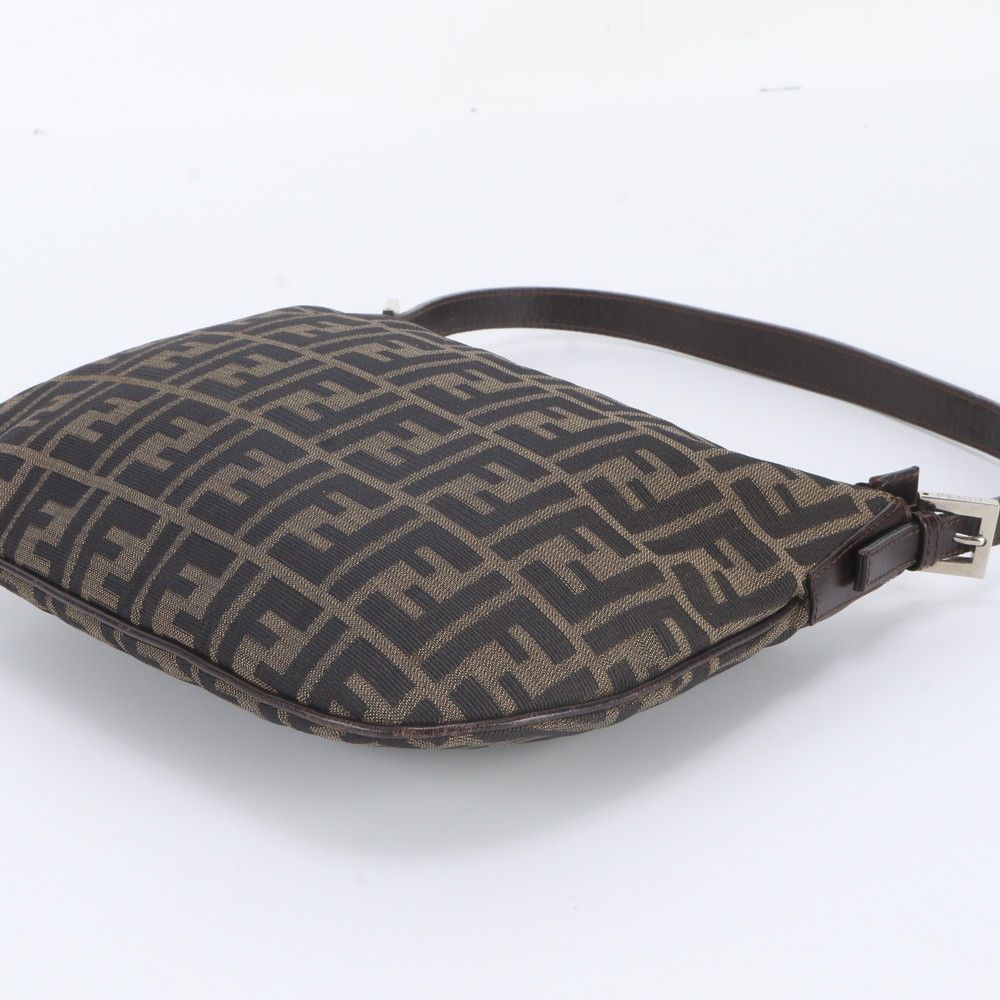 Fendi Zucca Leather Shoulder Bag Tote Hand Brown — view 4