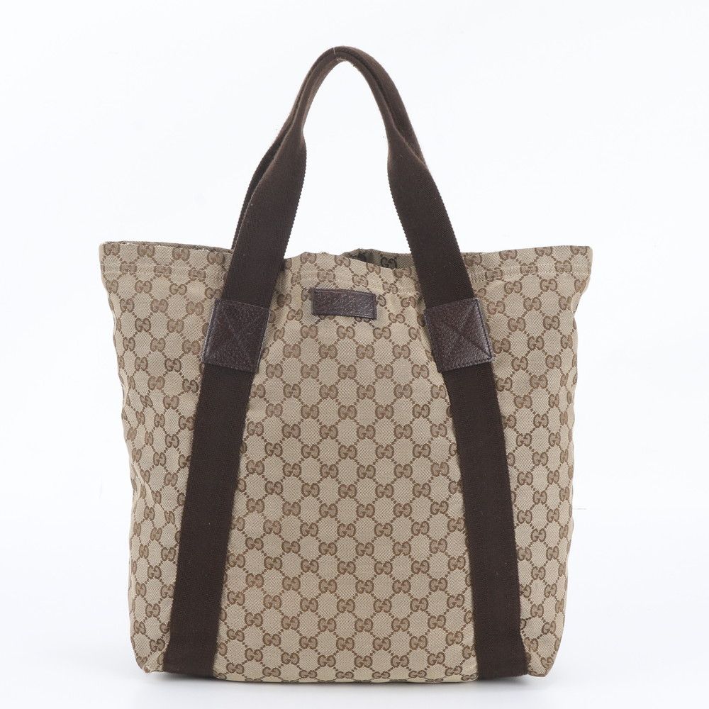 Gucci GG Canvas Leather Tote Shoulder Business Document