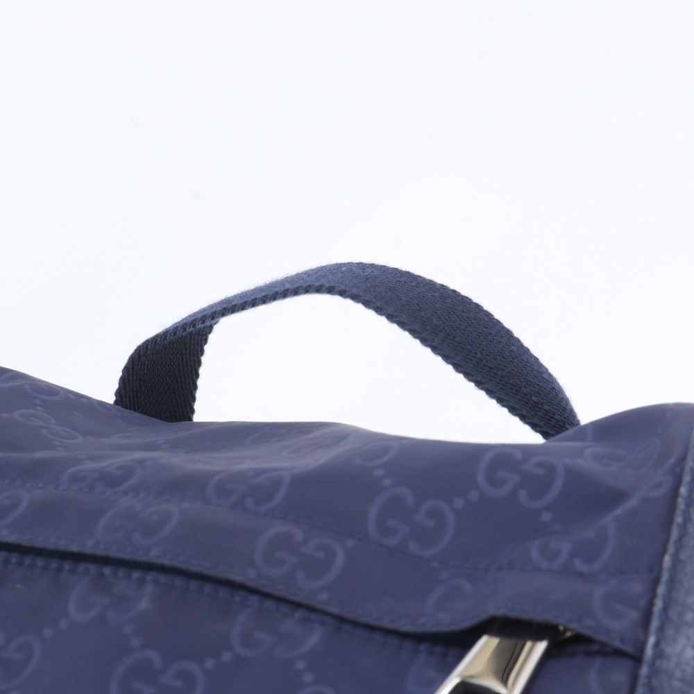 Gucci GG Nylon Leather Backpack Shoulder Bag — view 2