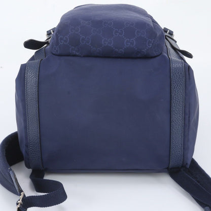 Gucci GG Nylon Leather Backpack Shoulder Bag — view 6