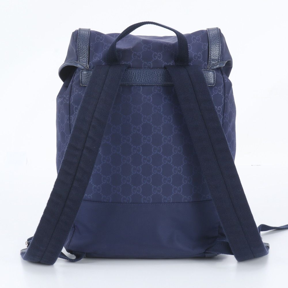 Gucci GG Nylon Leather Backpack Shoulder Bag — view 3