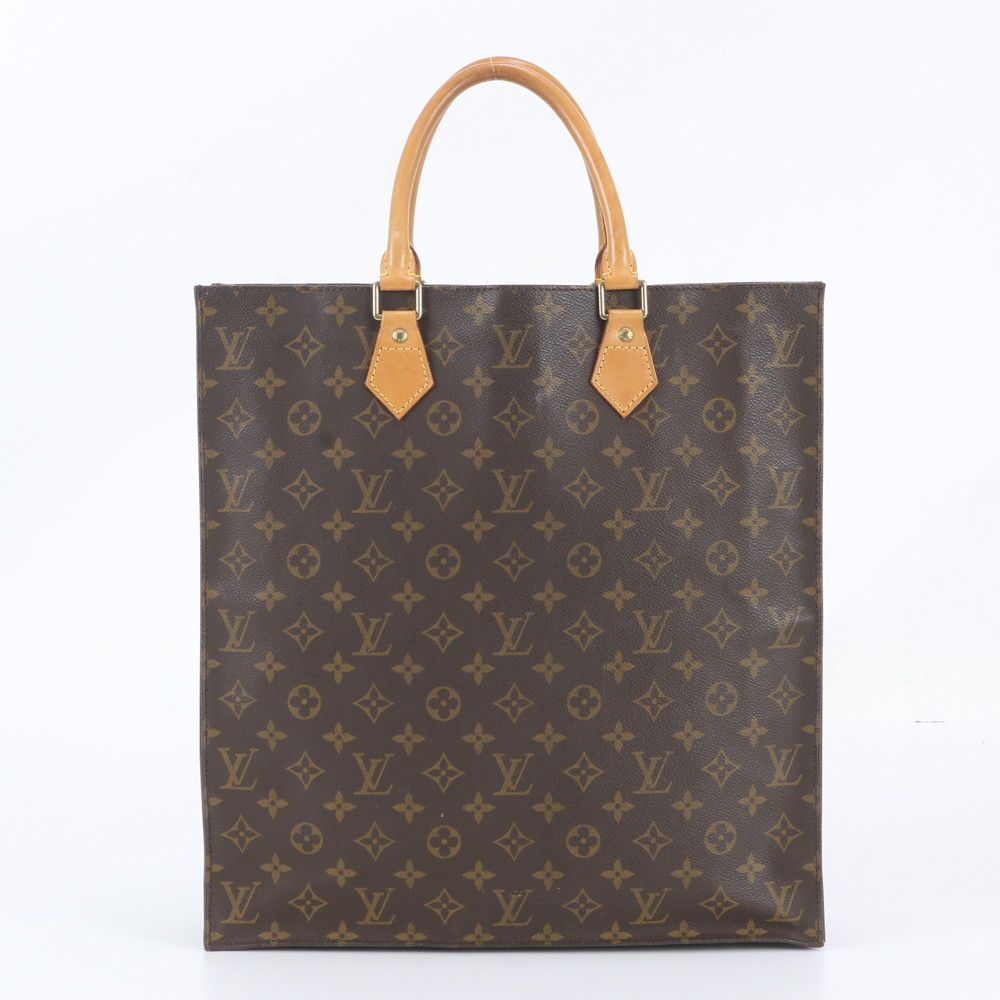Louis Vuitton Monogram Sac Plat Leather Tote Shoulder Business Document