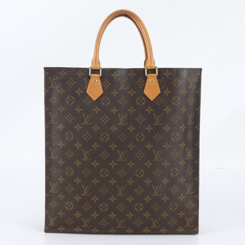 Louis Vuitton Monogram Sac Plat Leather Tote Shoulder Business Document — view 3