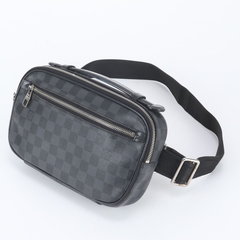 Louis Vuitton Damier Graphite Ambler Leather Belt Bag Crossbody Waist Pouch