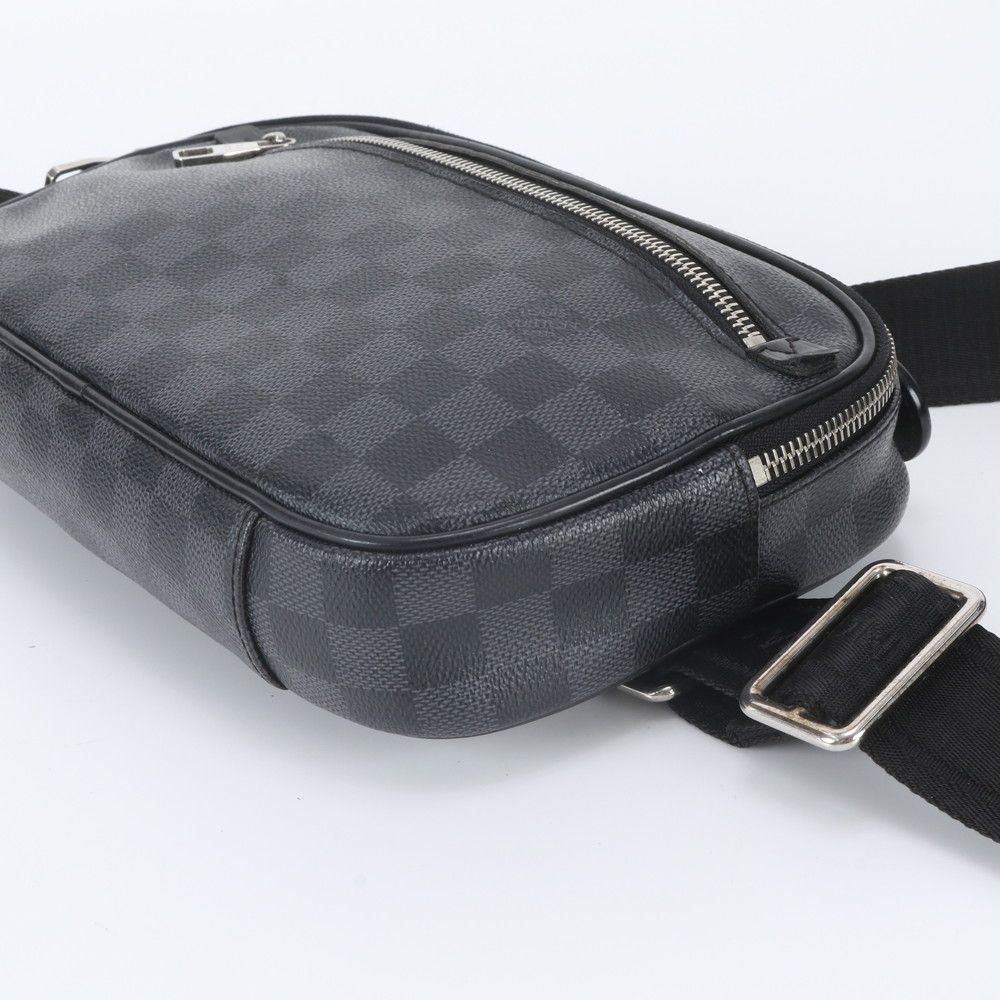 Louis Vuitton Damier Graphite Ambler Leather Belt Bag Crossbody Waist Pouch — view 6