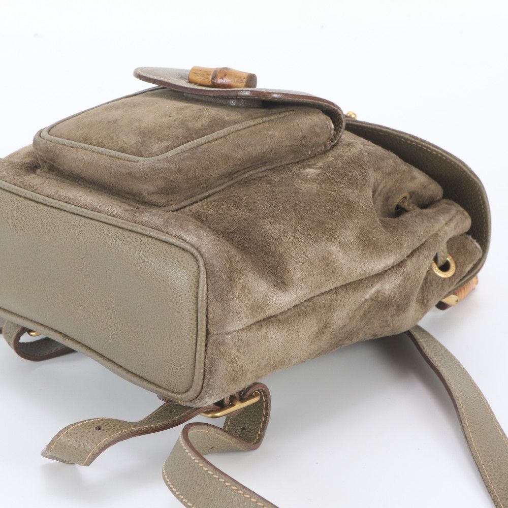 Gucci Vintage Bamboo Leather Backpack — view 4