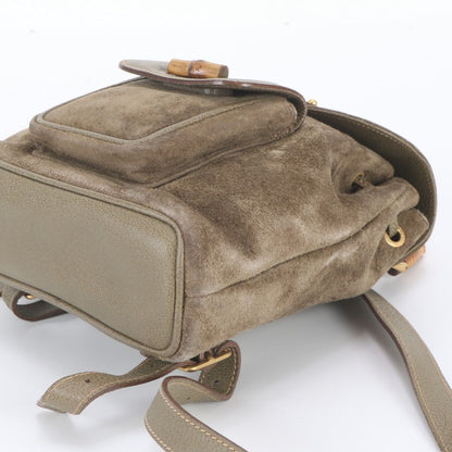 Gucci Vintage Bamboo Leather Backpack — view 4