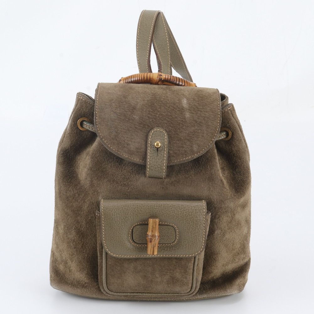 Gucci Vintage Bamboo Leather Backpack