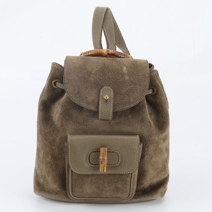Gucci Vintage Bamboo Leather Backpack
