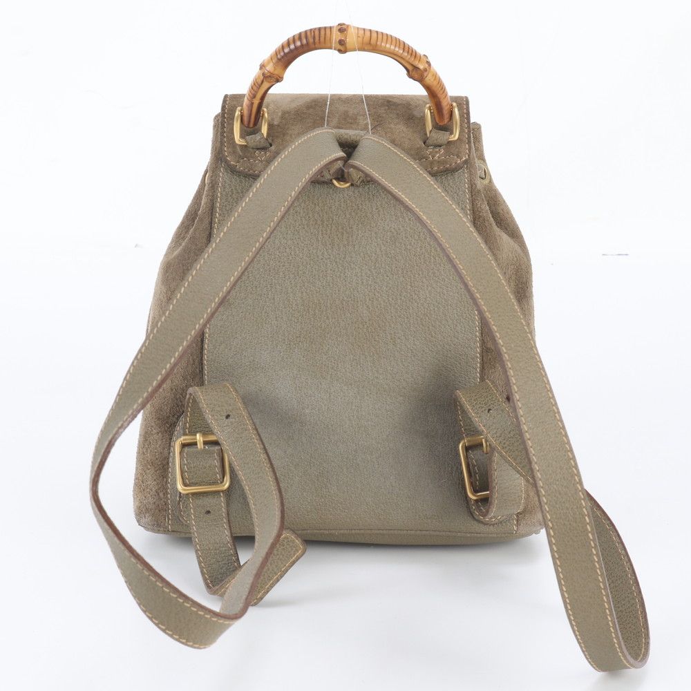 Gucci Vintage Bamboo Leather Backpack — view 3