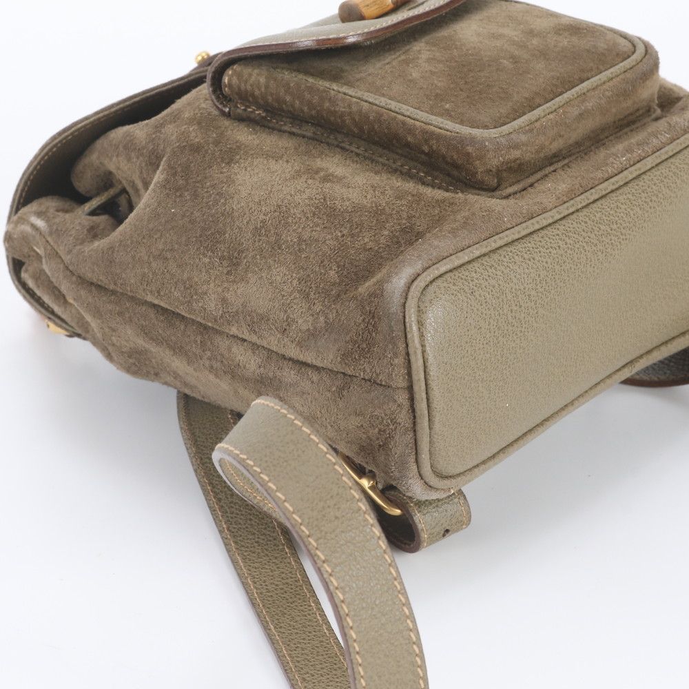 Gucci Vintage Bamboo Leather Backpack — view 5