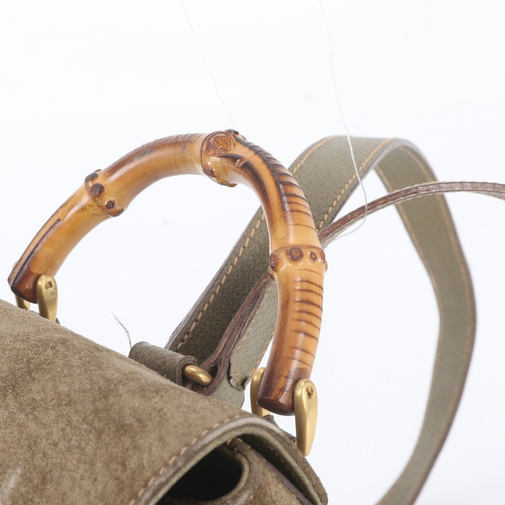 Gucci Vintage Bamboo Leather Backpack — view 2