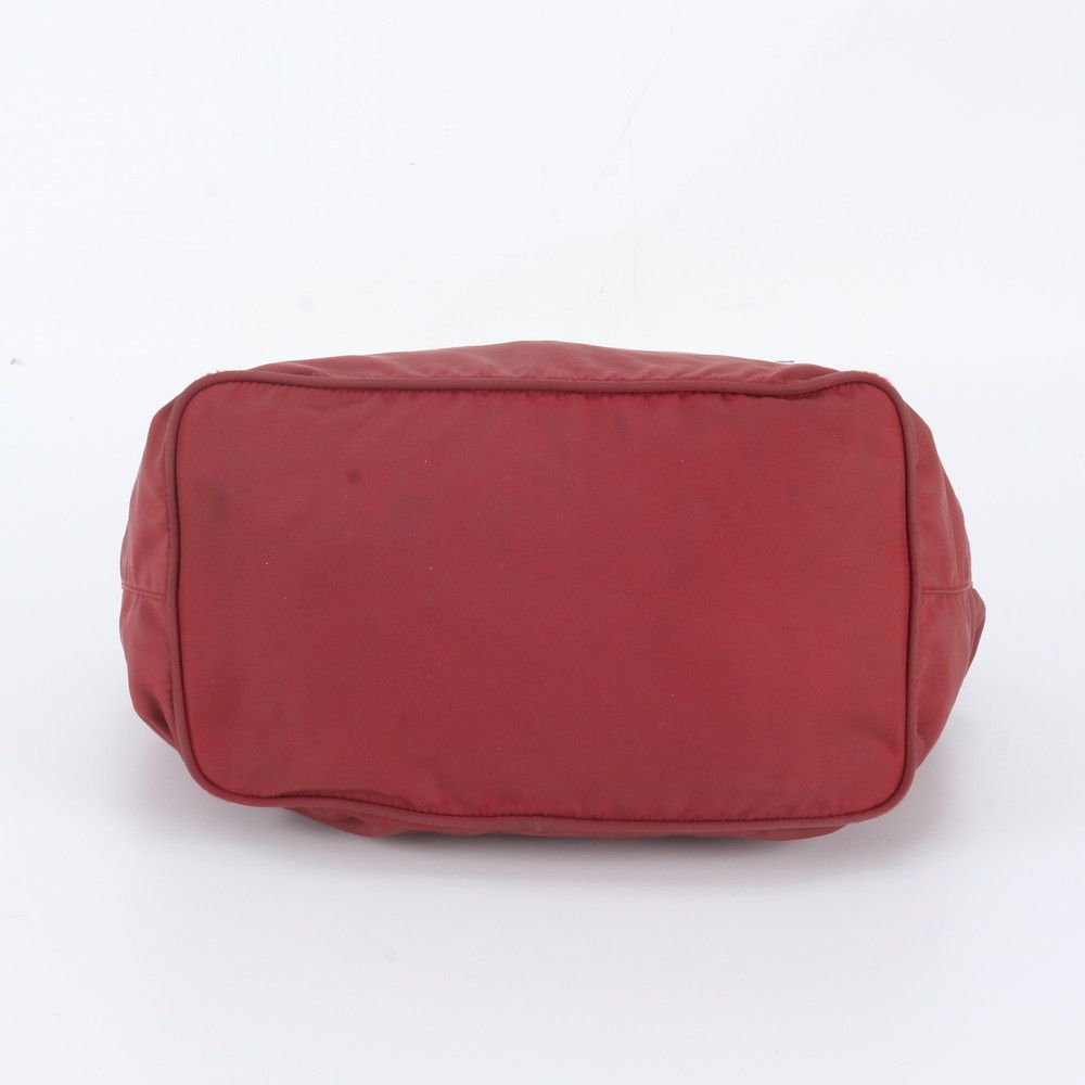 Prada Tessuto Nylon Triangle Logo Leather Shoulder Bag — view 6