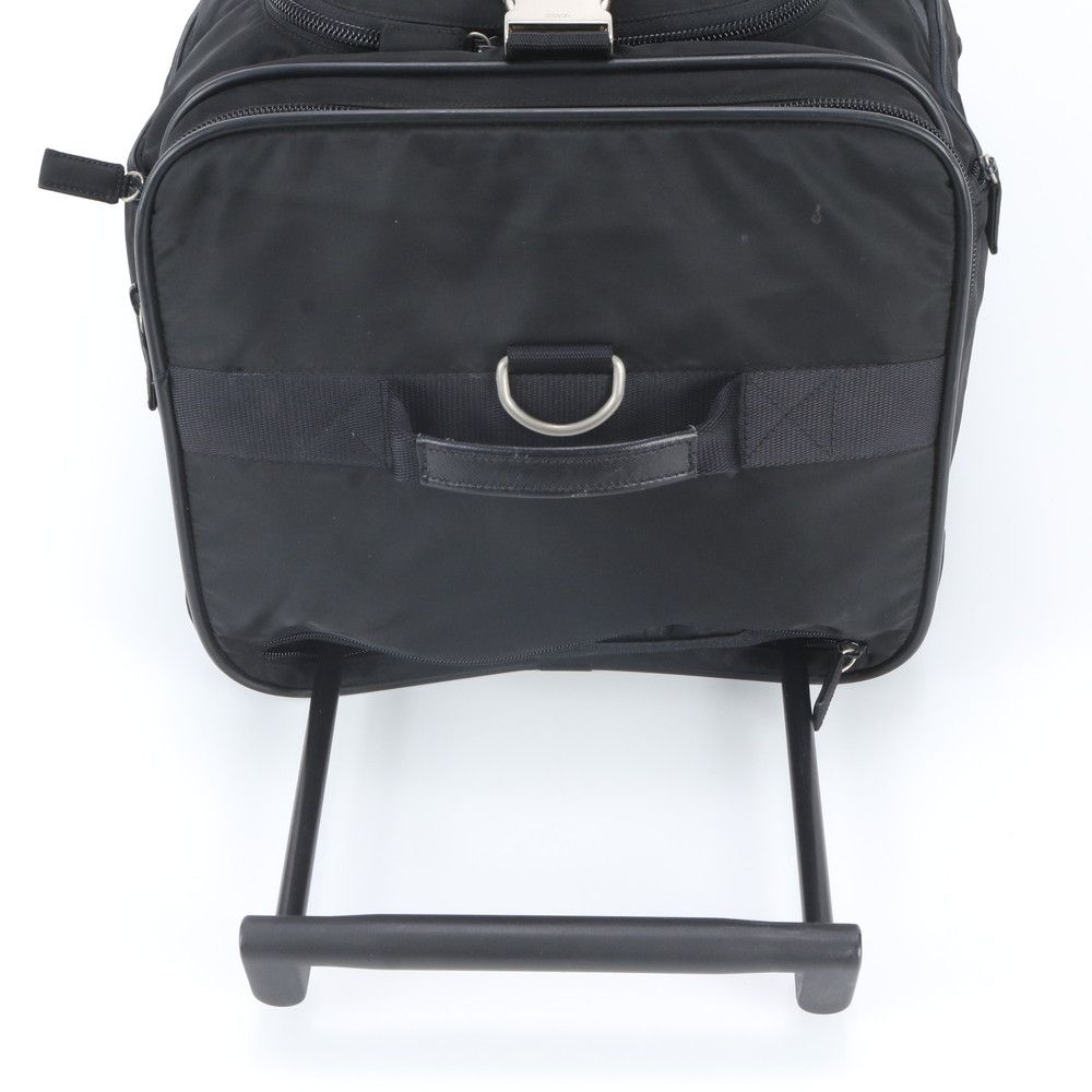 Prada Tessuto Nylon Triangle Logo Leather 2-Way Suitcase Travel Bag — view 5