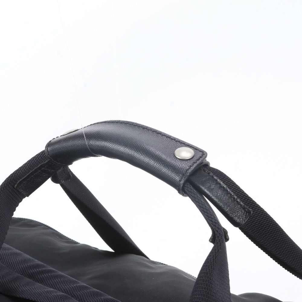 Prada Tessuto Nylon Triangle Logo Leather 2-Way Suitcase Travel Bag — view 6