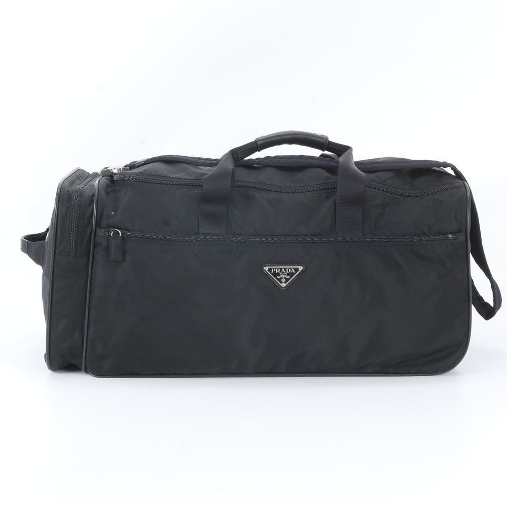 Prada Tessuto Nylon Triangle Logo Leather 2-Way Suitcase Travel Bag — view 2