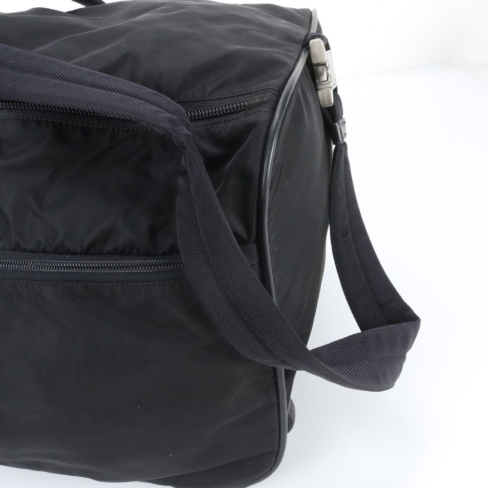 Prada Tessuto Nylon Triangle Logo Leather 2-Way Suitcase Travel Bag — view 7
