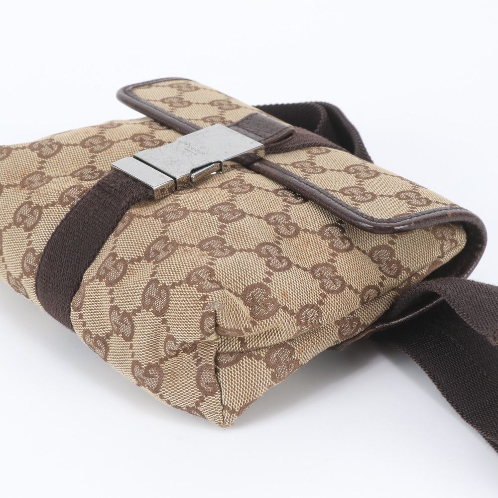 Gucci GG Canvas Leather Belt Bag Crossbody Body Waist Pouch — view 4