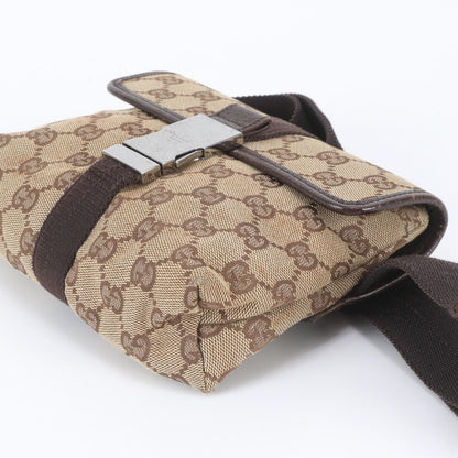 Gucci GG Canvas Leather Belt Bag Crossbody Body Waist Pouch — view 4