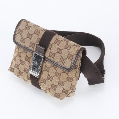Gucci GG Canvas Leather Belt Bag Crossbody Body Waist Pouch