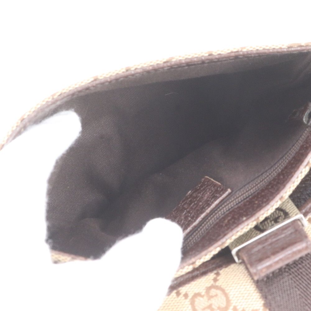Gucci GG Canvas Leather Belt Bag Crossbody Body Waist Pouch — view 7