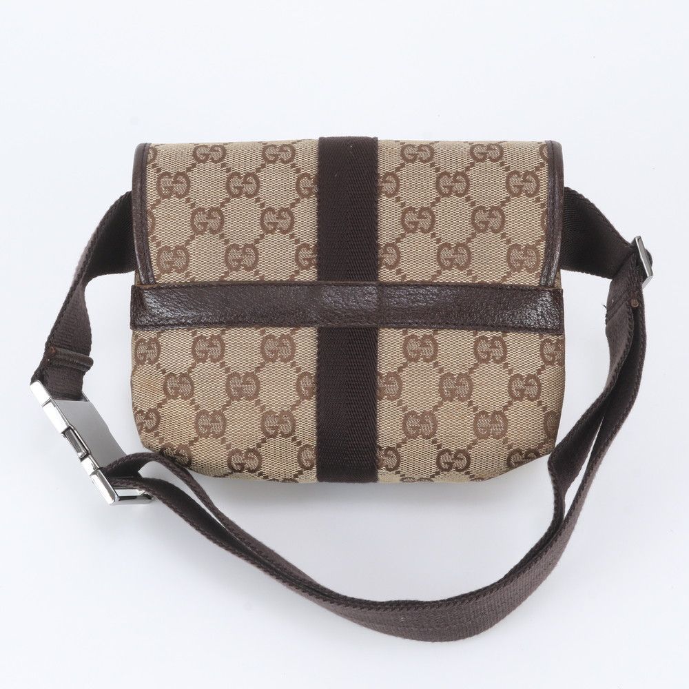 Gucci GG Canvas Leather Belt Bag Crossbody Body Waist Pouch — view 3