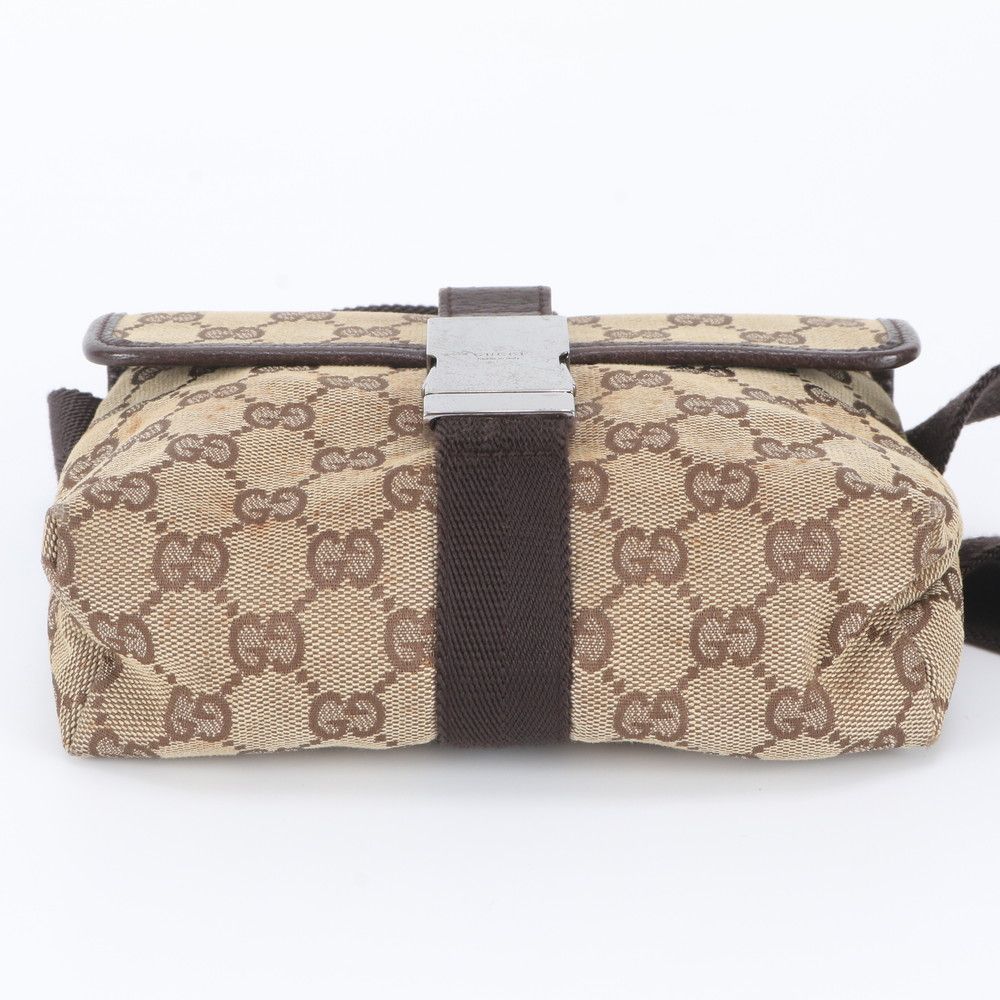 Gucci GG Canvas Leather Belt Bag Crossbody Body Waist Pouch — view 6