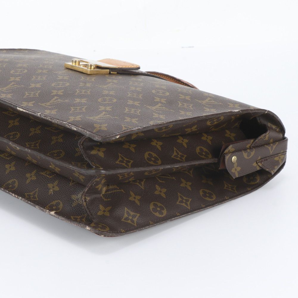 Louis Vuitton Monogram Serviette Fermoir Leather Business Tote — view 4