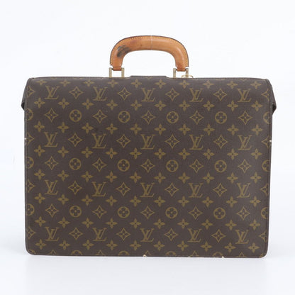 Louis Vuitton Monogram Serviette Fermoir Leather Business Tote — view 3