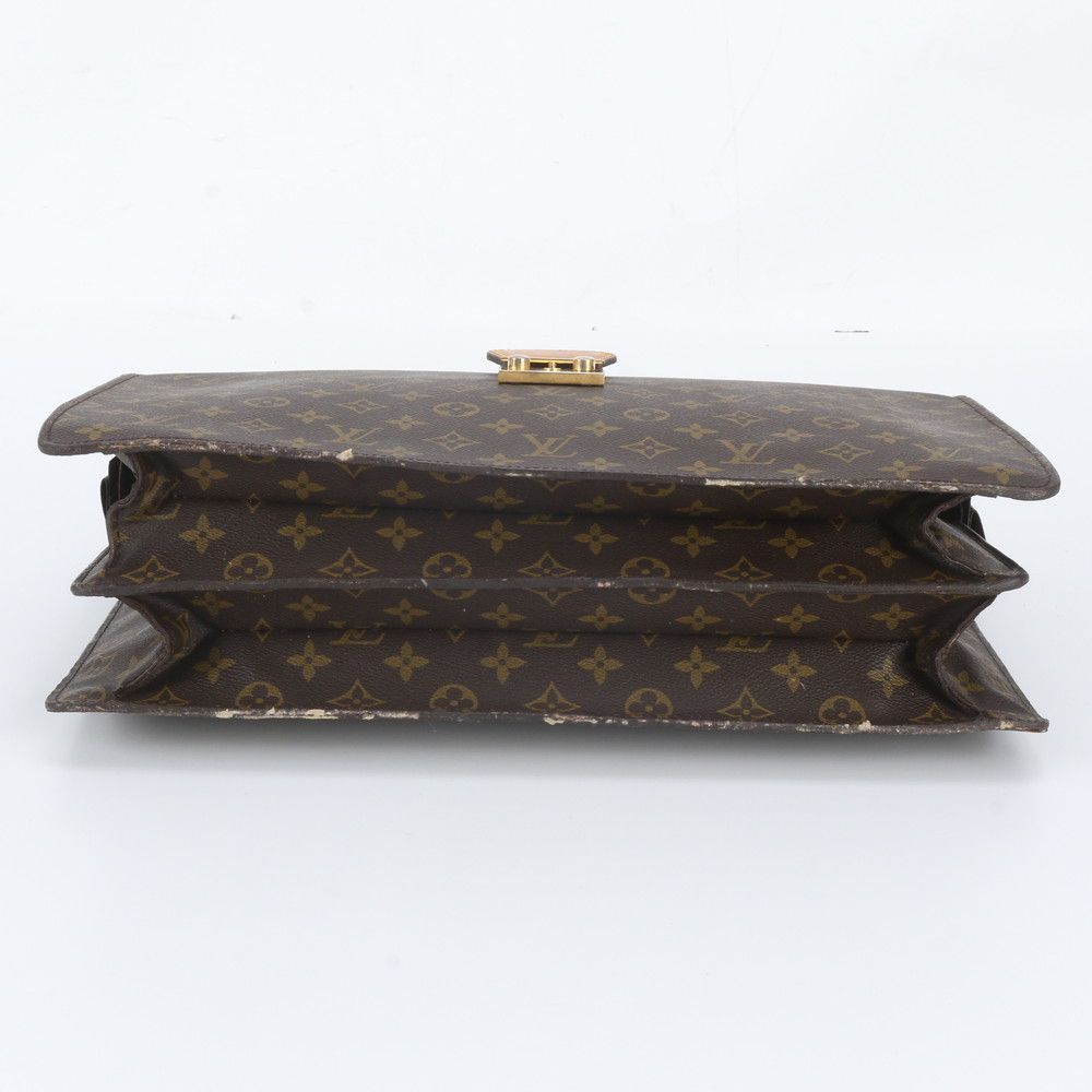 Louis Vuitton Monogram Serviette Fermoir Leather Business Tote — view 6