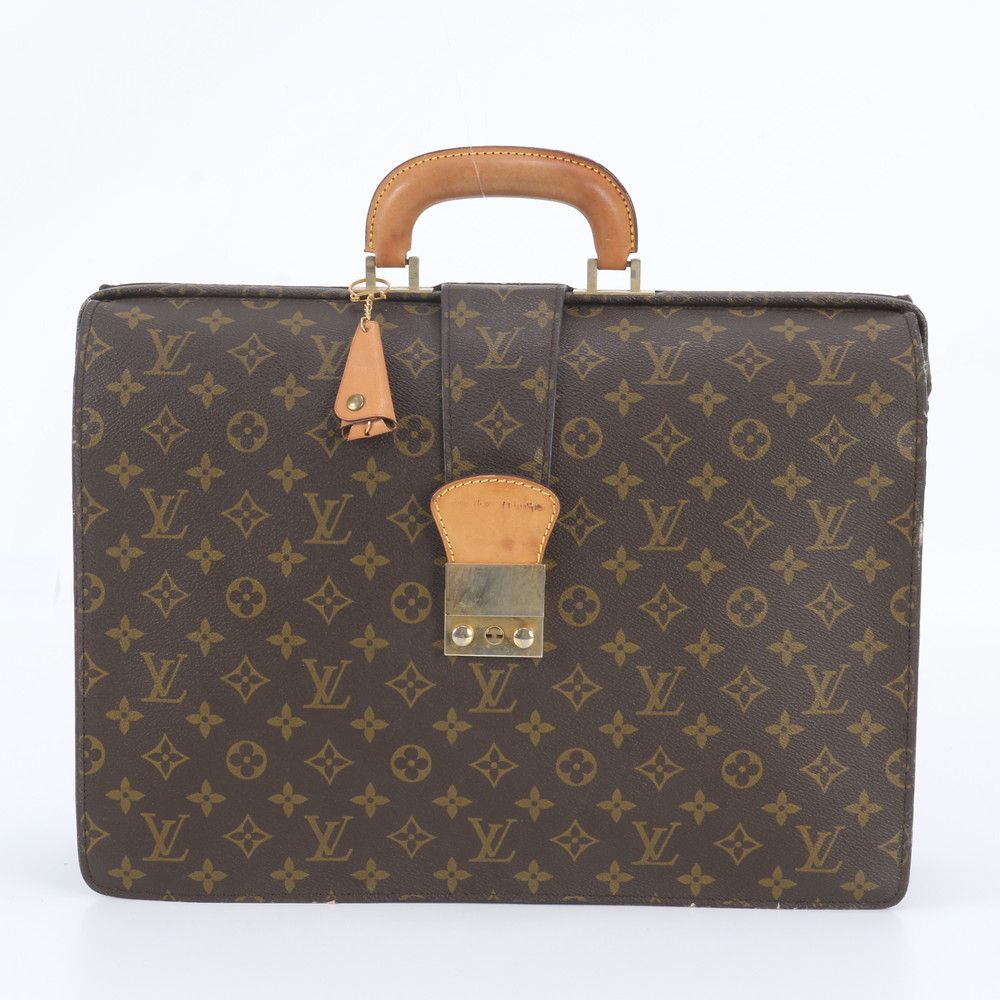 Louis Vuitton Monogram Serviette Fermoir Leather Business Tote