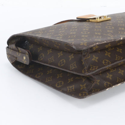 Louis Vuitton Monogram Serviette Fermoir Leather Business Tote — view 5